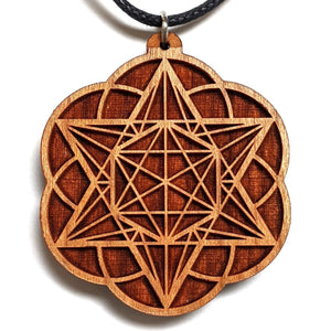 Starseed Star Tetrahedron Hexagon Seed of Life Hardwood Pendant - Trancentral Shop