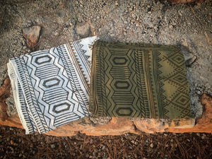 Tribal Blockprint cotton shawl - Trancentral Shop