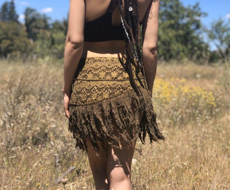 Tribal mini Boho Skirt - Trancentral Shop