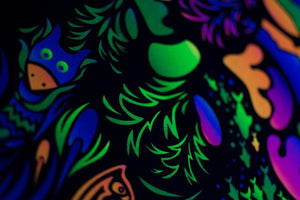 Trippy TV Psychedelic Fluorescent Backdrop UV Tapestry Blacklight Poster - Trancentral Shop