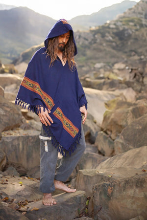 Hooded poncho mens best sale