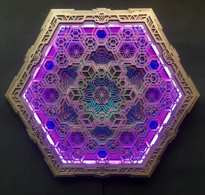 Vega Wall Art Sacred Geometry Led Lamp - Trancentral Shop