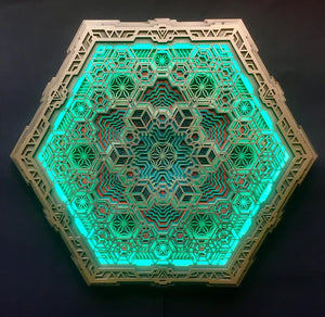 Vega Wall Art Sacred Geometry Led Lamp - Trancentral Shop