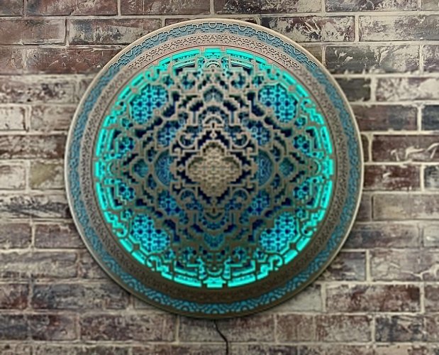 Wall Art Sacred Geometry Led Lamp “Entheogen” with Remote Control - Trancentral Shop