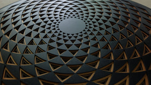 Wall Art Sacred Geometry Mandala “Sahasrara in black” - Trancentral Shop