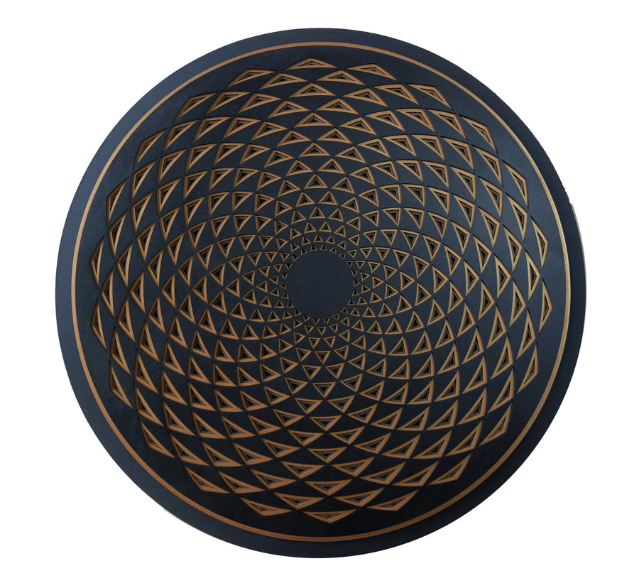 Wall Art Sacred Geometry Mandala “Sahasrara in black” - Trancentral Shop