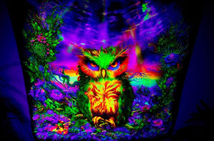 Wall Hanging Owl Blacklight Backdrop UV - Trancentral Shop