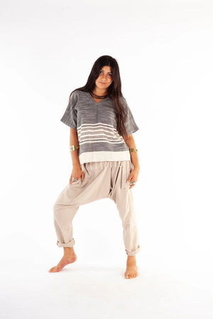 WOMENS PANTS BEIGE AFGHANI HAREM DROP - Trancentral Shop