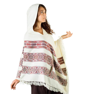 WOMENS PONCHO LARGE HOOD YAK WOOL - Trancentral Shop