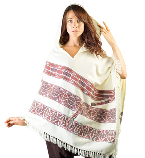 WOMENS PONCHO LARGE HOOD YAK WOOL - Trancentral Shop