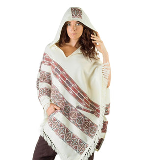 WOMENS PONCHO LARGE HOOD YAK WOOL - Trancentral Shop