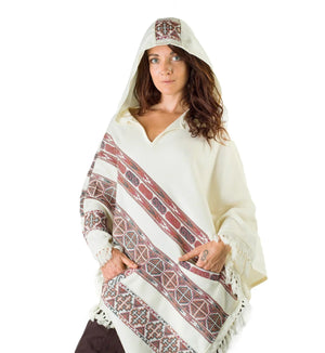 WOMENS PONCHO LARGE HOOD YAK WOOL - Trancentral Shop