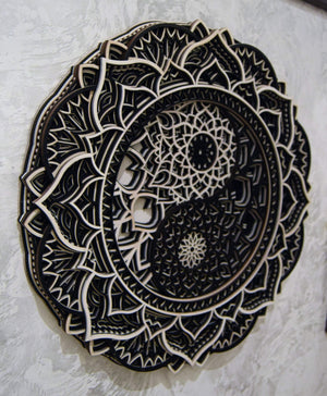 Yin Yang Wood Mandala - Trancentral Shop