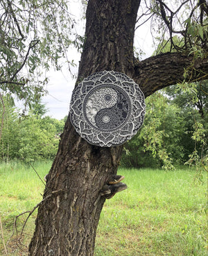 Yin Yang Wood Mandala - Trancentral Shop