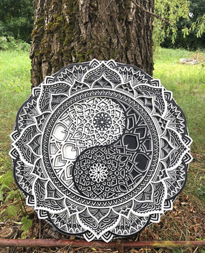 Yin Yang Wood Mandala - Trancentral Shop