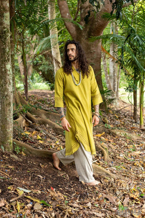 YOSEPH YELLOW ARAMAIC GOWN KURTA LONG - Trancentral Shop