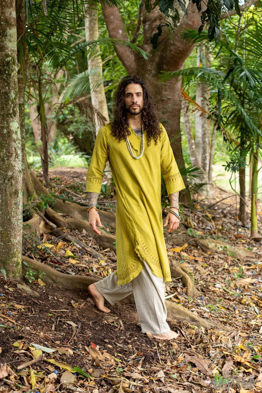 YOSEPH YELLOW ARAMAIC GOWN KURTA LONG - Trancentral Shop