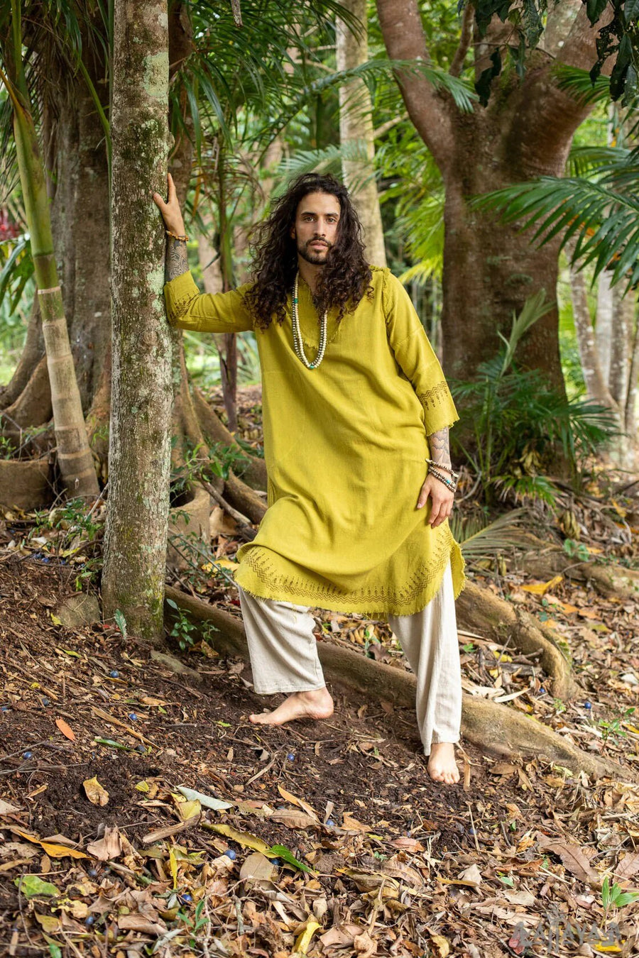 YOSEPH YELLOW ARAMAIC GOWN KURTA LONG - Trancentral Shop